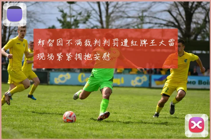 郑智因不满裁判判罚遭红牌王大雷现场紧紧拥抱安慰
